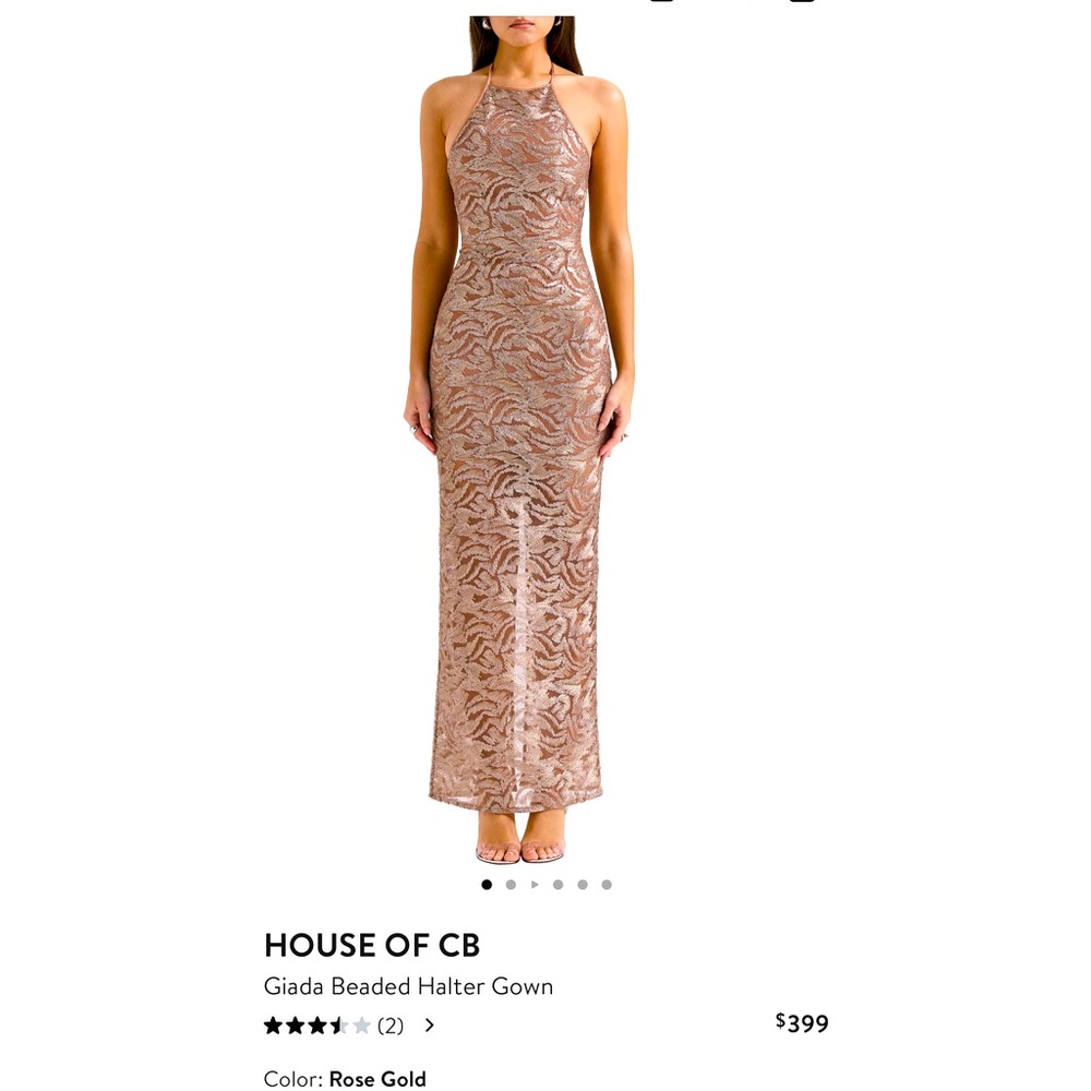 Brand new House of CB Gold Halter Maxi Gown